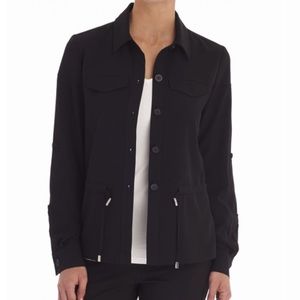 Melanie Lyne Button Front Cinched Waist Jacket